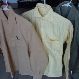 Tailored Stitched 3 Men's Shirt Size Small Green, Yellow, & Brown